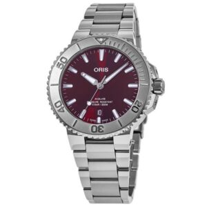 Oris Aquis Date 01 733 7766 4158-07 8 22 05Peb Red Dial Relief Automatic 41.50Mm Stainless Steel Men’S Watch