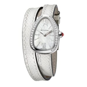 Bvlgari Serpenti 27Mm Stainless Steel White Mop Ladies Watch Ref. 102781