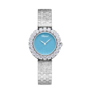Chopard L’Heure Du Diamant 30Mm White Gold Diamond Turquoise Dial Ref. 10A378-1004