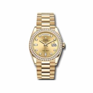 Rolex Day-Date Diamond Bezel 36Mm 18Kt Yellow Gold Men’S Watch