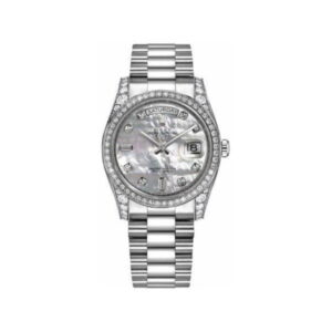 Rolex Oysterp Perpetual Day Date 18Kt White Gold 36Mm Ladies Watch