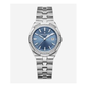 Vacheron Constantin Overseas 1205V/100A-B590 Blue Denim Dial Diamond Set Bezel Quartz 33Mm Stainless Steel Ladies Watch 1205V/100A-B590