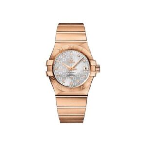 Omega Constellation Co-Axial 123.50.35.20.52.003 Silver Chronometer 35Mm 18Kt Rose Gold Ladies Watch
