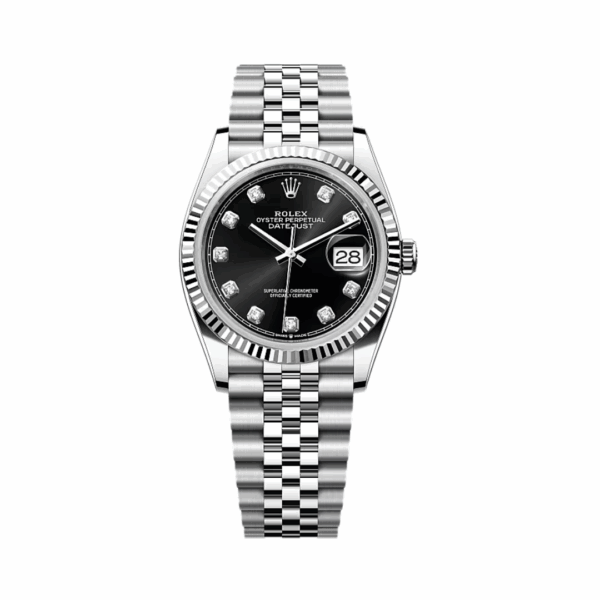 Rolex Datejust 126234-0027 Oystersteel-White Gold Bright Black Dial 36mm Women’s Watch