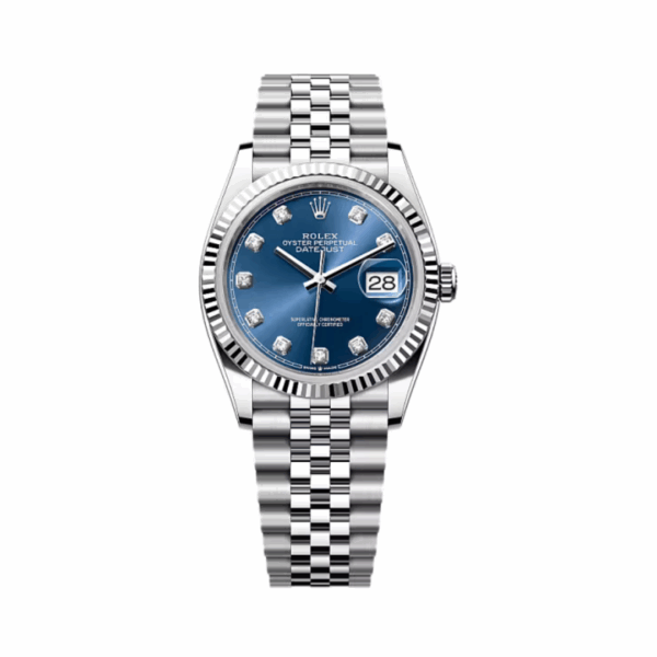 Rolex Datejust 126234-0037 Oystersteel-White Gold Bright Blue Dial 36mm Women’s Watch