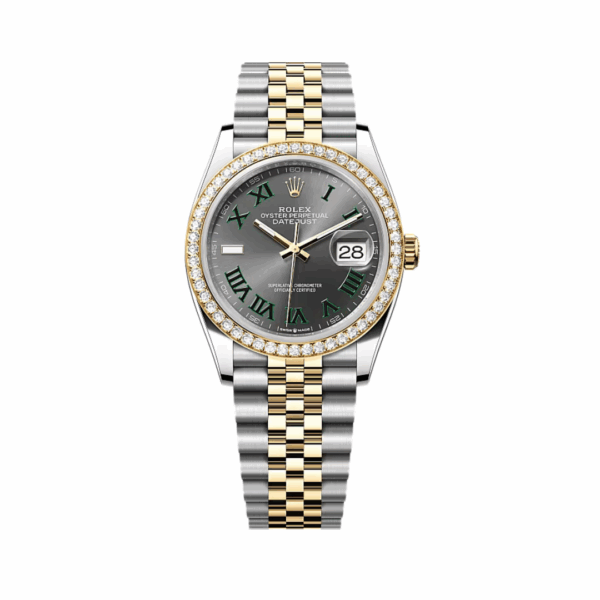 Rolex Datejust 126283RBR-0021 Oystersteel-Yellow Gold Slate Dial 36mm Women’s Watch