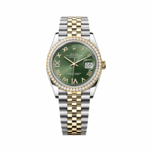 Rolex Datejust 126283RBR-0011 Oystersteel-Yellow Gold Olive Green Dial 36mm Women’s Watch
