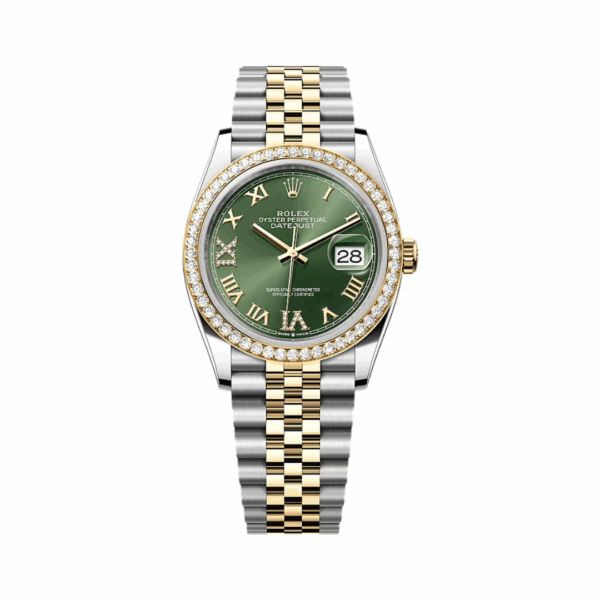 Rolex Datejust 126283RBR-0011 Oystersteel-Yellow Gold Olive Green Dial 36mm Women’s Watch