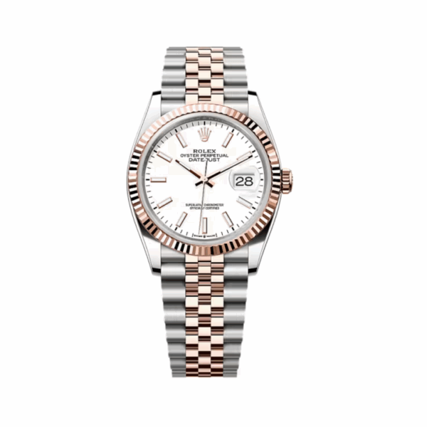 Rolex Datejust 126231-0017 Oystersteel-Everose Gold White Dial 36mm Women’s Watch