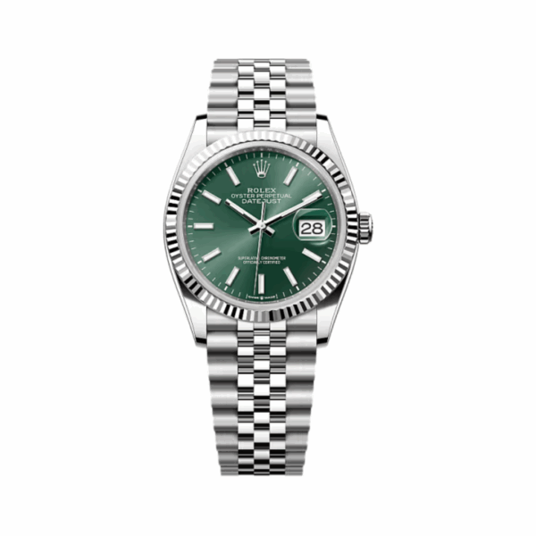 Rolex Datejust 126234-0051 Oystersteel-White Gold Mint Green Dial 28mm Women’s Watch