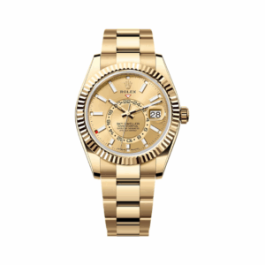 Rolex Sky-Dweller 336938-0001 Yellow Gold Champagne Dial 42mm Men’S Watch