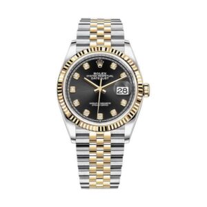 Rolex Datejust 126233-0021 Black Diamond Dial 36Mm 18K Yellow Gold And Stainless Steel Ladies Watch