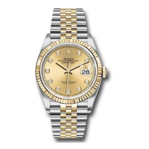 Rolex Datejust 126233 CHDJ Stainless Steel And 18Kt Yellow Gold 36mm Champagne Diamond Dial Men’s Watch