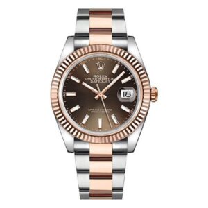 Rolex Datejust 126331 Choio Chocolate Index Fluted Bezel 41Mm Oystersteel And 18K Everose Gold Men’S Watch
