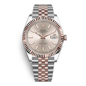 Rolex Datejust 126331 Suij Sundust Index Dial Fluted Bezel 41Mm 18Kt Rose Gold And Steel Jubilee