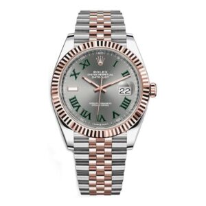 Rolex Datejust Wimbledon Everose Gold And Stainless Steel Jubilee Bracelet Men’s Watch