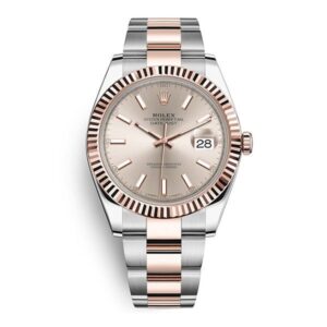 Rolex Datejust 126331 Suio Sundust Index Dial Pink Gold Fluted Bezel 41Mm Steel & Pink Gold Oyster Bracelet Men’S Watch