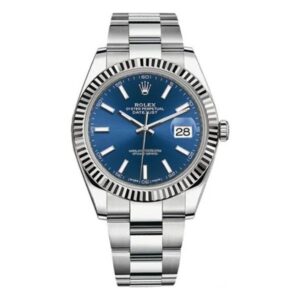 Rolex Datejust 126334-0001 Blue Index Dial White Gold Bezel 41Mm Oystersteel Oyster Bracelet Men’S Watch