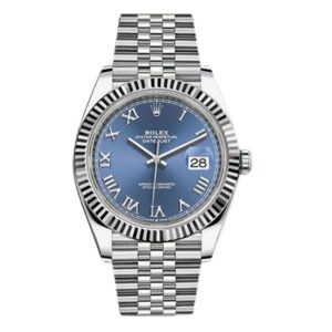 Rolex Datejust 126334-0026 Blue Roman Dial White Gold Fluted Bezel 41Mm Oystersteel Jubilee Bracelet Men’S Watch