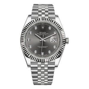 Rolex Datejust 126334 DKRDJ Dark Rhodium Diamond Dial 41Mm Stainless Steel Jubilee Bracelet