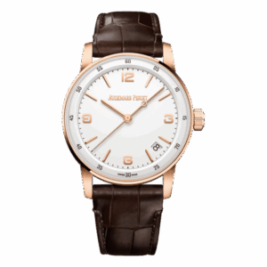 Audemars Piguet Code 11.59 15210Or.Oo.A099Cr.01 White Arabic Numerals Dial 41Mm Rose Gold Brown Leather Straps Men’S Watch
