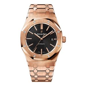 Audemars Piguet Royal Oak 15400Or.Oo.1220Or.01 Black Index Dial 41Mm 18K Rose Gold Men’S Watch
