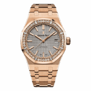 Audemars Piguet Royal Oak 15451Or.Zz.1256Or.02 Grey Index Dial 37Mm 18K Rose Gold Ladies Watch