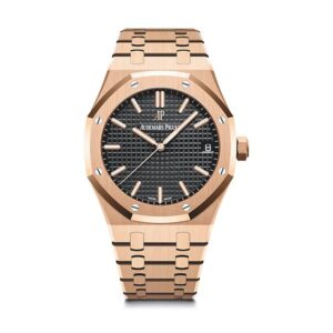 Audemars Piguet Royal Oak 15500Or.Oo.1220Or.01 Black Grande Tapisserie 41Mm 18K Rose Gold  Men’S Watch