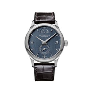 Chopard L.U.C Quattro 18K White Gold Galvanic Gray Blue Dial Brown Strap Men’S Watch Ref. 161926-1002