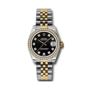Rolex Datejust Black Dial 31Mm Stainless Steel & 18K Yellow Gold Ladies Watch