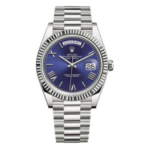 Rolex Day Date 228239 Blrp Blue Deconstructed Roman 40Mm 18Kt White Gold Men’S Watch