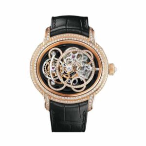 Audemars Piguet Millenary Onyx Diamond Paved Skeleton 45Mm 18Kt Rose Gold Men’S Watch