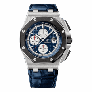 Audemars Piguet Royal Oak Offshore Chronograph 26401Po.Oo.A018Cr.01 Blue Mega Tapisserie  44Mm Blue Leather Strap Men’S Watch