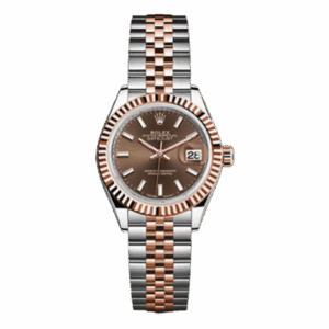 Rolex Datejust 279171 Choij Chocolate Index Dial 28Mm 18K Rose Gold And Stainless Steel Jubilee Bracelet Ladies Watch