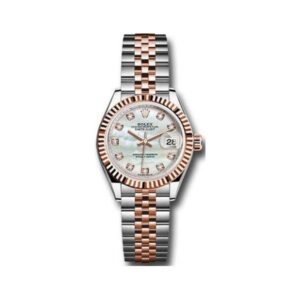Rolex Datejust 279171 Mdj Mother Of Pearl Diamond Dial Fluted Rose Gold  28Mm 18Kt Rose Gold And Oystersteel  Ladies Watch