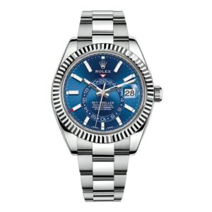 Rolex Sky Dweller 326934 Bl Blue Index 42Mm 18Kt White Gold And Steel Men’S Watch
