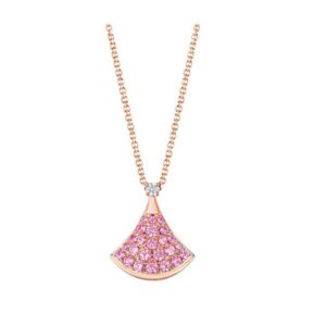 Bvlgari ‘Diva’S Dream Necklace’ In 18Kt Rose Gold With Pink Pavé Sapphires And Diamond