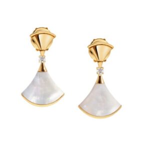 Bvlgari ‘Diva’S Dream Earrings’ In 18Kt Yellow Gold Set With Mother-Of-Pearl Elements And Diamonds