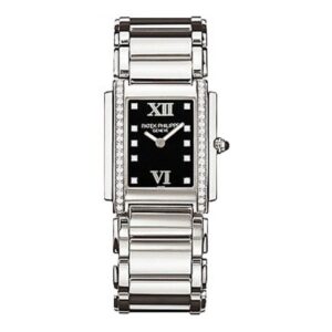 Patek Philippe Twenty~4 4910/10A-001 Black Dial Steel Diamond Ladies Watch