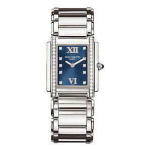 Patek Philippe Twenty~4 4910/10A-012 Stainless Steel Blue Dial With Diamond Bezel Ladies Watch