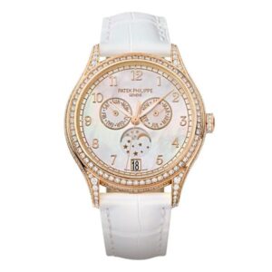 Patek Philippe Complications 4948R-001 Annual Calendar Moon Phase 38Mm 18K Rose Gold Diamond-Set Bezel Ladies Watch