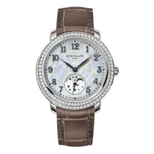 Patek Philippe Complications 4968G-010 18K White Gold Diamond-Set Bezel Mother Of Pearl Dial Ladies Watch