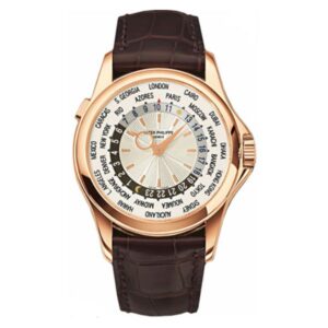 Patek Philippe Complications 5130R-001 World Time 18K Rose Gold 39.5Mm Silverish Dial Men’S Watch