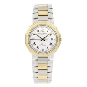 Baume & Mercier Riviera 5131.038 White Roman Dial 34Mm 2-Tone 18K Yellow Gold &  Steel Quartz Ladies Watch