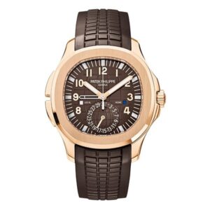 Patek Philippe Aquanaut 5164R-001 Brown Dial Travel Time 40.8Mm 18K Rose Gold Brown Rubber Straps