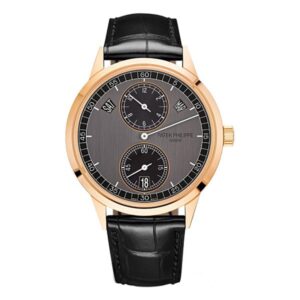 Patek Philippe Annual Calendar 5235/50R-001 Grey Dial Rose Gold 40.5Mm Black Leather Straps Men’S Watch