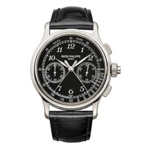 Patek Philippe Grand Complications 5370P-001 Split Seconds Chronograph 41Mm Platinum Black Dial Black Leather Straps Men’S Watch