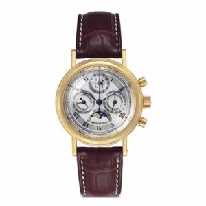 Breguet Classique 5617Ba/1E/9V6 Perpetual Calendar Chronograph Moonphase 38Mm 18K Yellow Gold Brown Leather Straps Men’S Watch