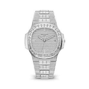 Patek Philippe Nautilus 5719/10G-010 Diamond Pave 40Mm 18K White Gold & Diamonds Men’s Watch