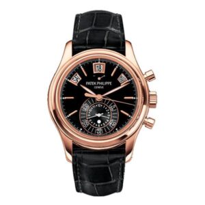 Patek Philippe Annual Calendar 5960R-010 Chronograph Black Dial Rose Gold 40.5Mm Black Leather Straps Men’S Watch